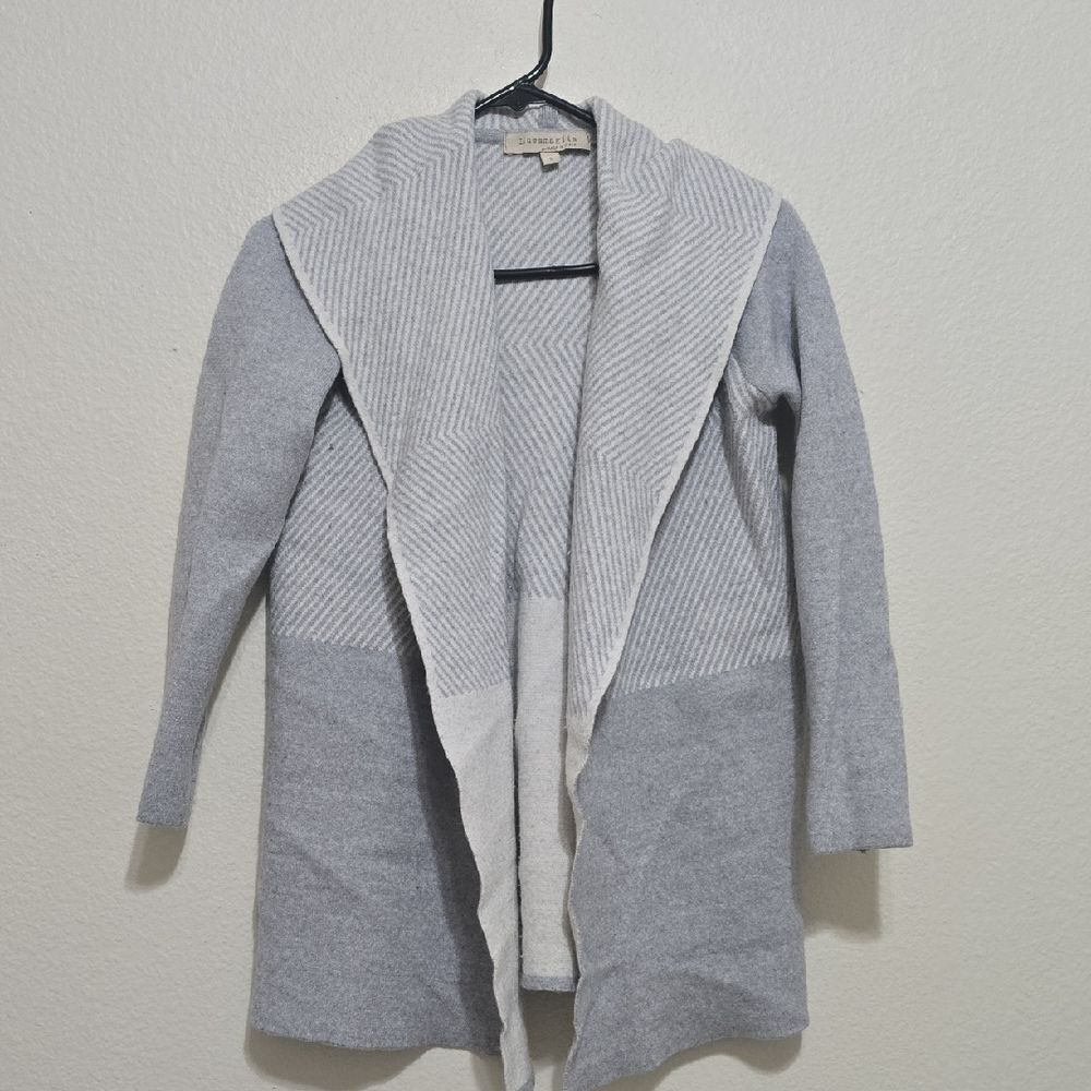 Lineamaglia Gray Open‎ Front Hooded Cardigan S